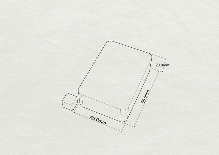 ゴム型サイズ 45x65x20mm