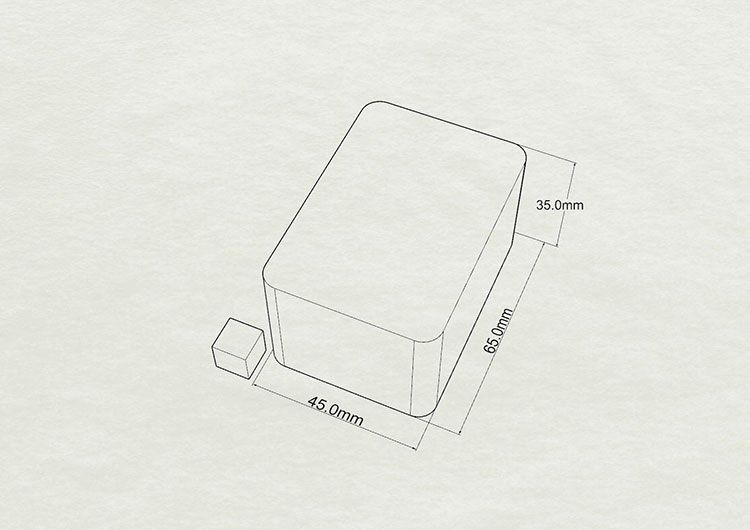 ゴム型サイズ 45x65x35mm