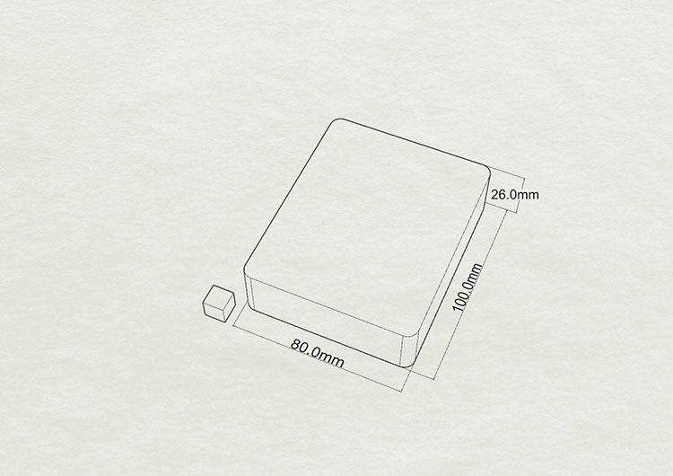 ゴム型サイズ 80x100x26mm