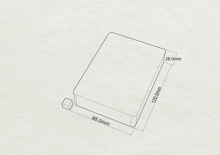 ゴム型サイズ 88x120x28mm